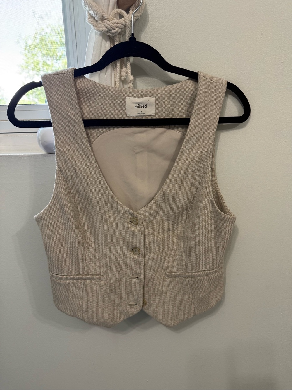 Wilfred Neutral Textured Tailored Vest